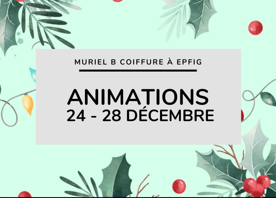 Animations de décembre : du 24 au 28 décembre